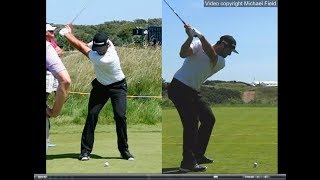 Jon Rahm golf swing  Long Iron faceon amp downtheline July 2017 [upl. by Doi]