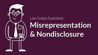 Misrepresentation and Nondisclosure  Contracts  Defenses amp Excuses [upl. by Notwal737]