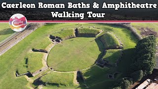 CAERLEON ROMAN BATHS amp AMPHITHEATRE WALES  Walking Tour  Pinned on Places [upl. by Enylecoj594]