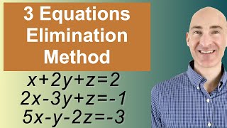 Solving Systems of 3 Equations Elimination [upl. by Adneram981]