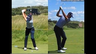 Justin Thomas golf swing  Long Iron faceon amp downtheline July 2017 [upl. by Charlet]