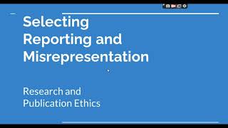 Selective Reporting and Misrepresentation of data Research and Publication ethics Phd coursework [upl. by Issac]